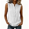 thumbnail image 5 of BUIGTTKLOP Womens Cotton Linen Tank Tops Basic Solid Business Casual Summer Sleeveles Shirts Loose Work Office Blouses, 5 of 7