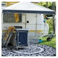 thumbnail image 3 of Keeomi 5Ft Round Outdoor Rug for Patios Waterproof, Plaid Reversible Door Mat Plastic Camping Rugs, Straw Rug Indoor Rugs Carpet for RV, Deck, Balcony, Porch, Picnic, Beach, Blue/White, 3 of 7