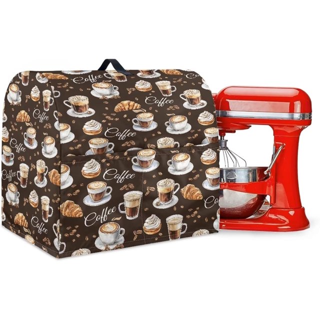 Stand Mixer Cover for Kitchen Coffee Pattern Mixer Protector Dust Covers Waterproof Fits All Tilt Head & Bowl Lift Models