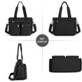 thumbnail image 3 of Gocvo Casual Tote Bags with Multiple Pockets, Nylon Large Capacity Crossbody Tote Bag, Working Bag for Ladies (Black), 3 of 8