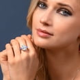 thumbnail image 5 of Gem Stone King 18K Yellow Gold Plated Silver Blue Tanzanite Ring Set with Moissanite (9.97 Cttw) (Size 5), 5 of 5