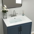 thumbnail image 2 of 24x18 Inch Porcelain White Bathroom Ceramic Sink Rectangular Top Mount Sink with Overflow Hole, 3 Pre-Drilled Faucet Holes, 2 of 8