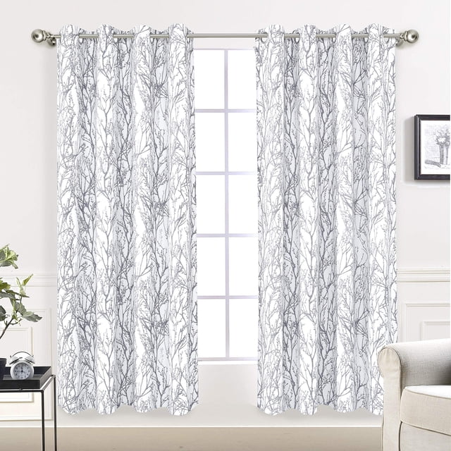 Cortinas DriftAway Tree Branch de 160 cm con aislamiento térmico, 2 paneles