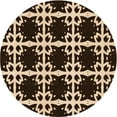 thumbnail image 1 of Ahgly Company Machine Washable Indoor Round Transitional Black Brown Area Rugs, 7' Round, 1 of 7
