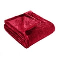 thumbnail image 3 of Superior Super Soft Plush Fleece Blanket 66" x 90", Bed & Couch Blankets, Twin, Red, 3 of 10