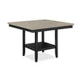 thumbnail image 2 of Contemporary 6pc Counter Height Square Dining Set Upholstered Chairs Bench Dark Gray 20" Lazy Susan, 2 of 7