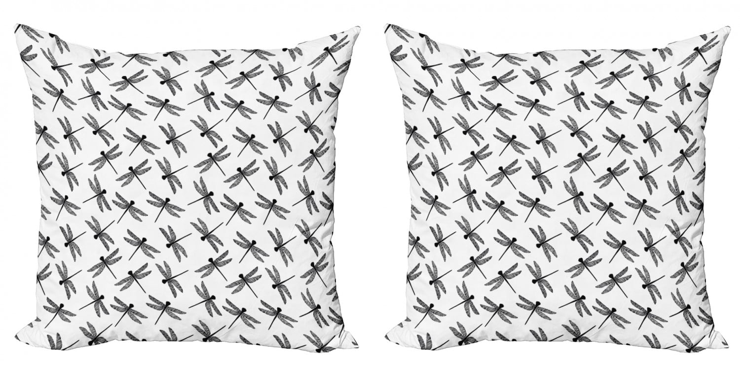 Black and White Throw Pillow Cushion Cover Pack of 2, Monochrome Summer
