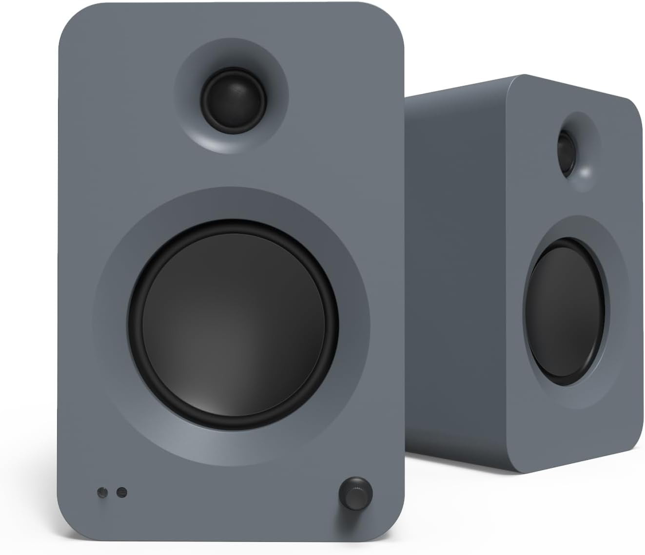 Kanto REN GREY Bluetooth Powered Bookshelf Speakers - Matte Grey Pair with 1 Year Amber Protection Extension Plan (2024)
