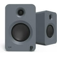 thumbnail image 2 of Kanto REN GREY Bluetooth Powered Bookshelf Speakers - Matte Grey Pair with Kanto ST28 28" Floor Speaker Pair of Stands with Black MDF Base (2024), 2 of 9