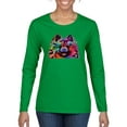 thumbnail image 1 of Cute and Colorful Pomeranian Dog Animal Lover Womens Graphic Long Sleeve T-Shirt, Kelly, X-Large, 1 of 3