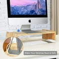 thumbnail image 3 of Solid Wood Monitor Stand Riser, Monitor Riser with 2 Adjustable Height, 15.8 inch Computer Riser for Computer, iMac, PC, Printer, Computer Monitor Stand for Home & Office, Natural, 3 of 7