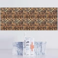 thumbnail image 1 of 12pcs Home Decorative Tile Stickers Mosaic Tiles Stickers Bathroom And Kitchen Tile Decals Self Adhesive Sticker Home Decor marrón perfecl Etiqueta de la pared autoadhesiva, 1 of 8