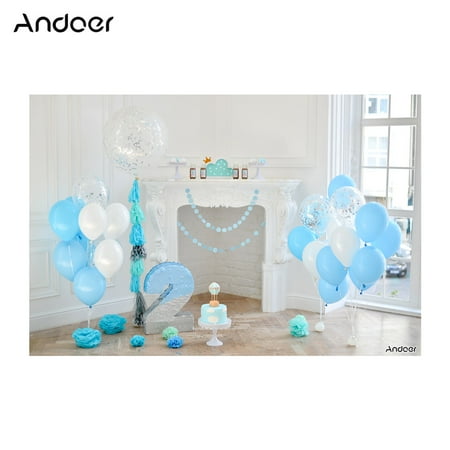 Andoer 2 1 1 5 M 7 5ft Deuxieme Anniversaire Toile De Fond Gateau Ballon Windows Cheminee Photographie Fond Bebe Garcon Enfants Photo Studio Pour Walmart Canada