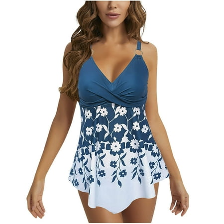 ZQGJB Womens Tankini Swimsuits for Women Tummy Control Bathing Suits for Women Athletic Front Twist Know Two Piece Swimsuit with Boyshorts(White M)
