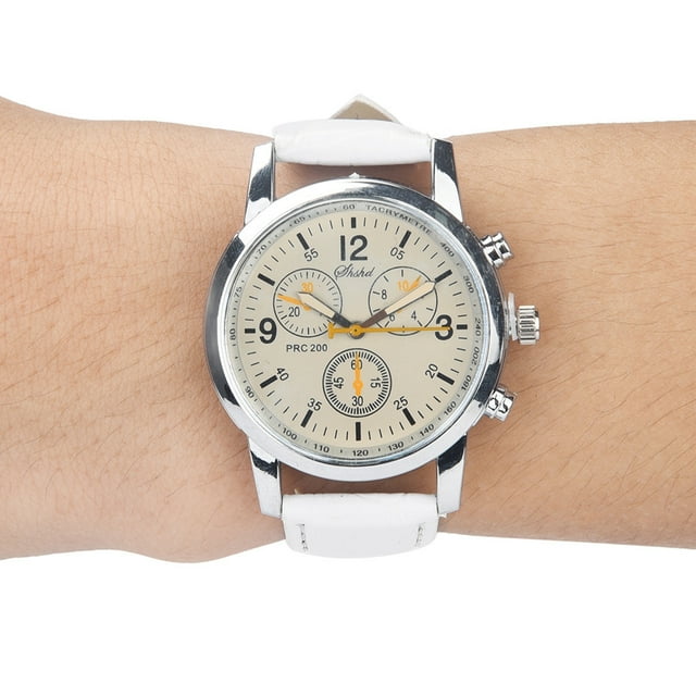 Reloj de cuarzo para hombre, relojes para hombre, reloj de cuarzo con cristal de rayos azules que simula la epidermis de la muñeca, reloj con correa de cuero, reloj general
