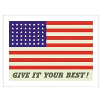 Give it your Best! - United States American Flag - Vintage Propaganda Poster by Charles Coiner c.1942 - Bamboo Fine Art 290gsm Paper Print (Unframed) 24x32in