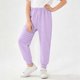 thumbnail image 3 of Pantalones largos para niños, de color liso, con cintura elástica, para niños de talla mediana y grande, informales y cómodos, de poliéster., 3 of 5