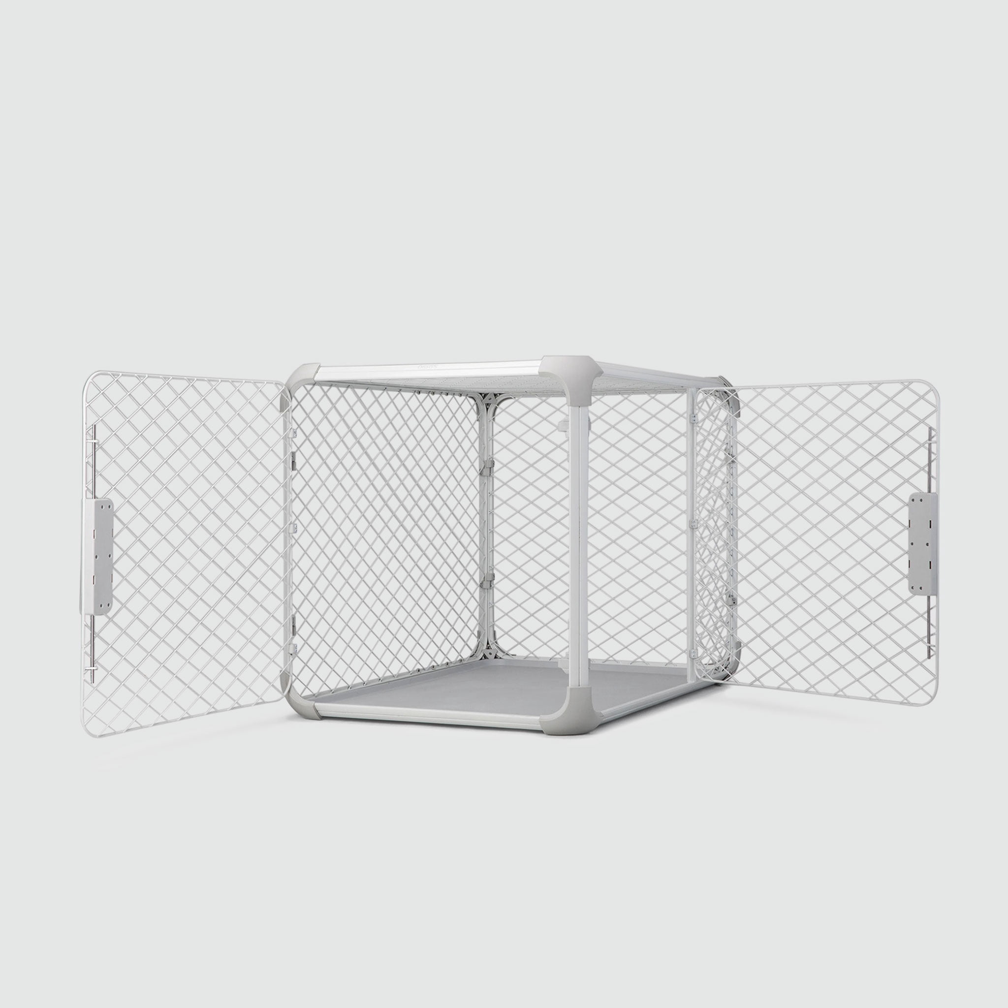 DIGGS Evolv Dog Crate, Safe, Durable Kennel with Removable Ceiling Panel and Modular, Ash, 42"