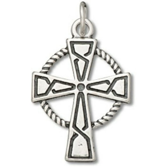 Sterling Silver 16" 1mm Box Chain Celtic Cross In Circle Christian Pendant Necklace