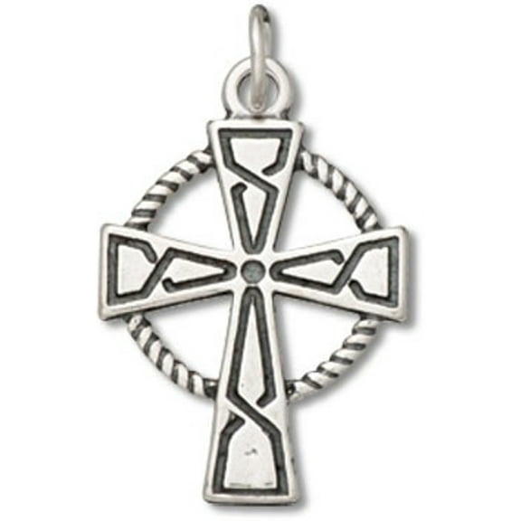 Sterling Silver 16" .8mm Box Chain Celtic Cross In Circle Christian Pendant Necklace