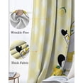thumbnail image 6 of Lemon Gnomes Blackout Curtains 90 Inch Length 2 Panels Set for Living Room Bedroom, Summer Botanical Fruit Leaf Yellow Lattices Privacy Window Treatment Thermal Insulated Black Out Drapes 52"x90", 6 of 8