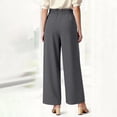 thumbnail image 4 of Women’s 2026 Spring Summer Soft Flowy High-Waist Pull-On Wide-Leg Stretch Drape Dress Pants for Senior Women Over 50 Gray XXL, 4 of 5
