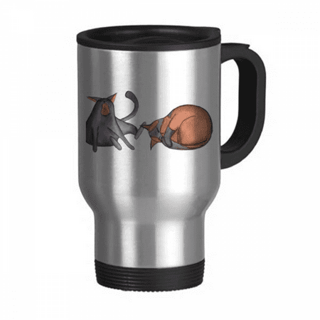 

Miaoji Painting Watercolor Blue Cat Travel Mug Flip Lid Stainless Steel Cup Car Tumbler Thermos