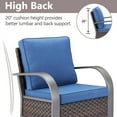 thumbnail image 6 of OPOHORO Outdoor Swivel Rocking Glider Chairs Set of 4, Outside All Weather Brown Wicker Patio Rocker Chairs for Porch or Deck, Blue Cushion, 6 of 7