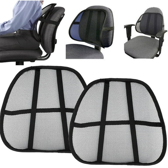 2 Pack Lumbar Support with Breathable Mesh,Bexikou Black Mesh Back Lumbar Support for Office Chairs Home Car Seat,Car Lumbar Support for Comfort and Lower Back Pain Relief