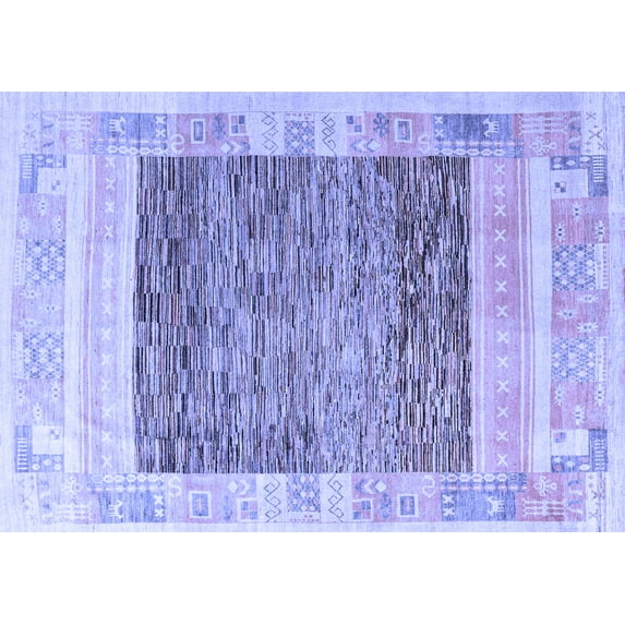 Ahgly Company Indoor Rectangle Abstract Blue Modern Area Rugs, 7' x 10'