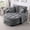 Grey, variant on Two-seater Sofa with Adjustable Backrest, Sofa Chaise Longue with Storage Footrest, Comfy Couch with Pillows and Side Pocket for Living Room Bedroom, Brown