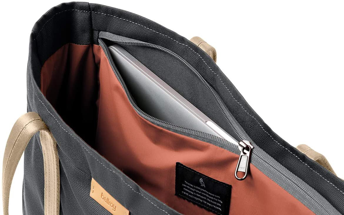 Bellroy Classic Tote Water-Resistant Woven Fabric Laptop Tote 15 liters, 15 Laptop Charcoal