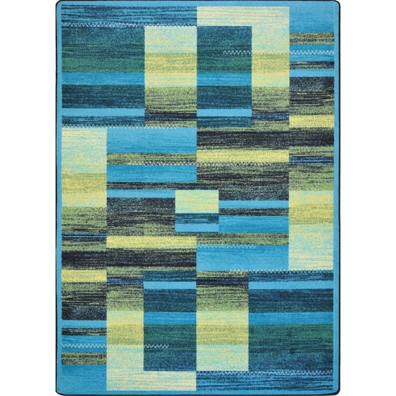 Kid Essentials - Teen Area Rugs Boomblox, 3'10" x 5'4", Teal