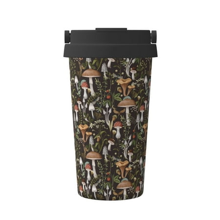 

Pofeuu Mushroom Garnish Print Coffee Mug Iced Coffee Tumbler Cup Double Wall Vacuum Leak-Proof Thermos Mug CoffeeThermos Travel Mug