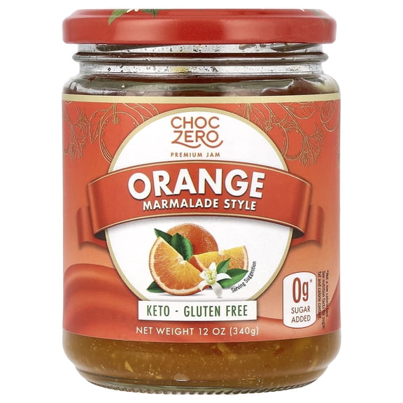 ChocZero Orange Marmalade, No Sugar Added Fruit Spread, Keto Friendly, Low Carb, 12 oz Jar
