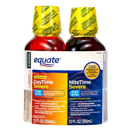 Equate DayTime & NiteTime Severe Cold & Flu Relief, 12 Fl
