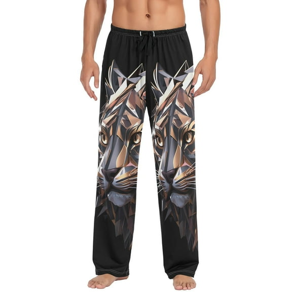 JSTEL Lion Cyberpunk Men's Sleepwear Mens Pajama Pants Bottoms with Pockets, S
