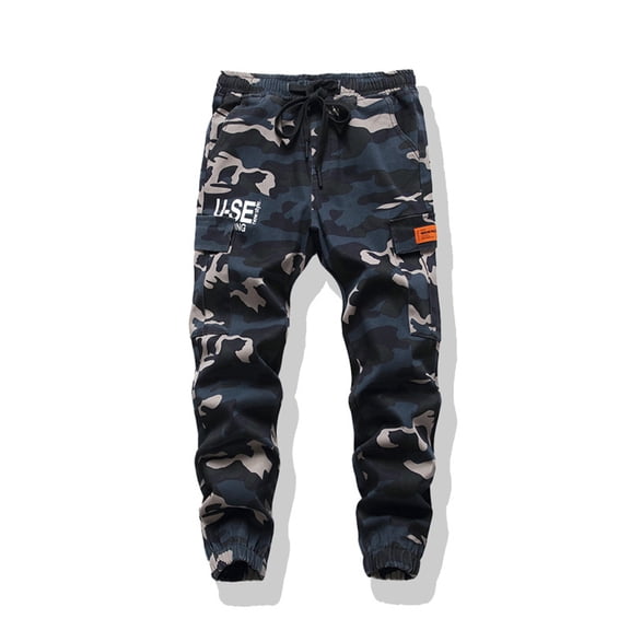 LYMAYTER Boys Camo Cargo Pattern for 6-15Y Kids Elastic Waist Comfortable Pants Casual Joggers Daily Wear Bottoms