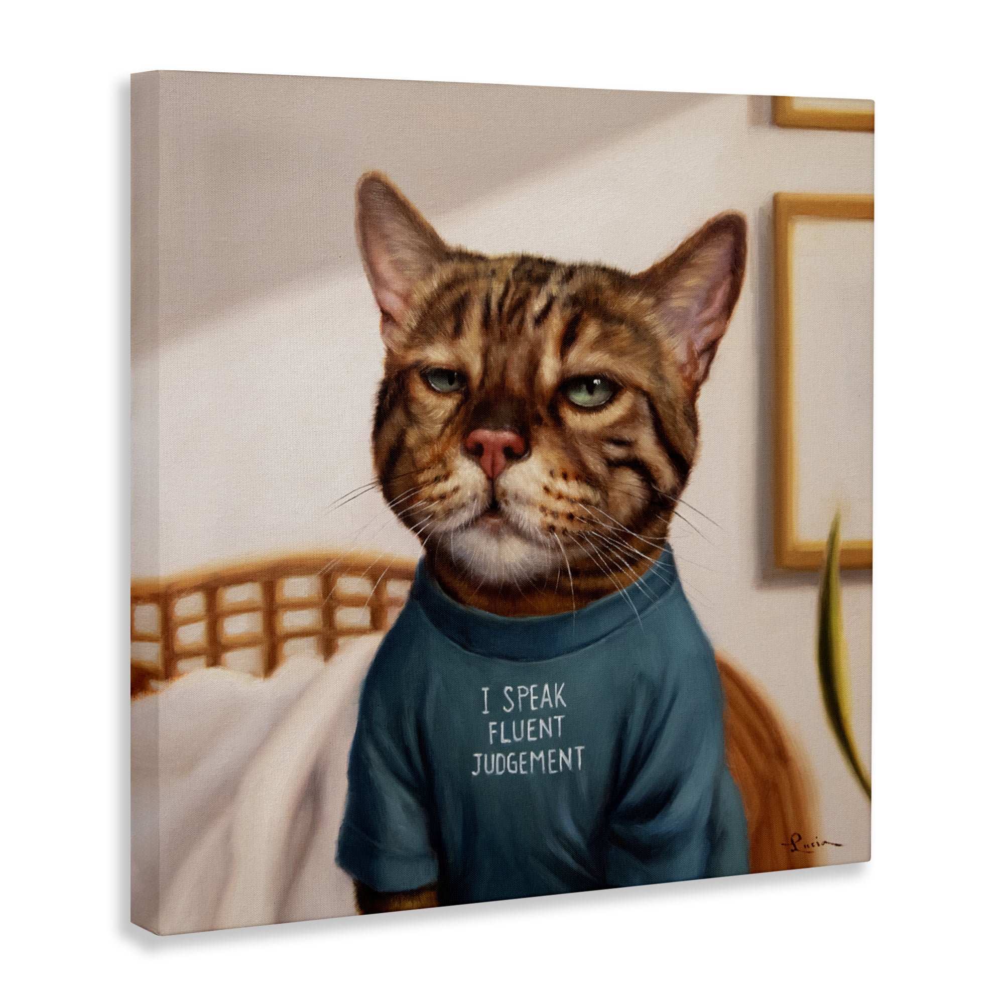Stupell Industries Cattitude Speak Fluent Judgement Canvas Wall Art, design by Lucia Heffernan