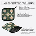 thumbnail image 3 of Yayeee Oven Mitts and Pot Holder Set of 2 Heat Resistant Kitchen Gloves Baking Hot Pad, Pink Geometric Flowers, 3 of 5
