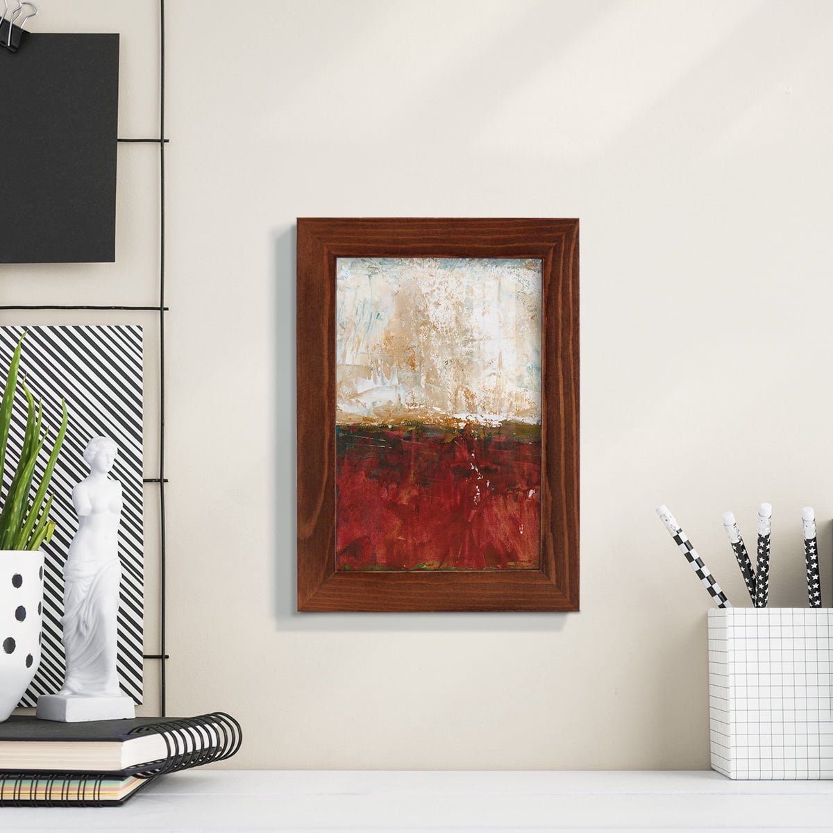 August Horizon I -Framed Print w/glass-Chestnut