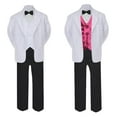 thumbnail image 2 of 6pc Baby Toddler Boy Teen Formal Black & White Suit Set Satin Vest Sm-20, 2 of 3