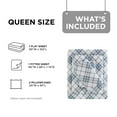 thumbnail image 5 of Regency Heights Queen Size Cotton Flannel Sheet Set, 4-Piece Flannel Bed Sheets Queen, 100% Cotton Bed Sheets Set with Deep Pocket, Blue Plaid, 5 of 7