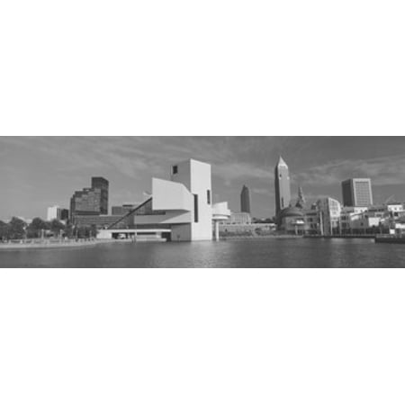 Buildings at the waterfront Rock And Roll Hall of Fame Cleveland Ohio USA Canvas Art - Panoramic Images (18 x