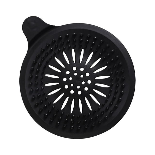 Tapón de drenaje de silicona, tapete de drenaje, tapones de bañera reutilizables y flexibles. negro