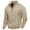 Khaki, variant on Men's Colorblock Pullover Sweatshirts Long Sleeve Stand Collar Quarter Button Knitted Jackets Quilted Coat Black XXL