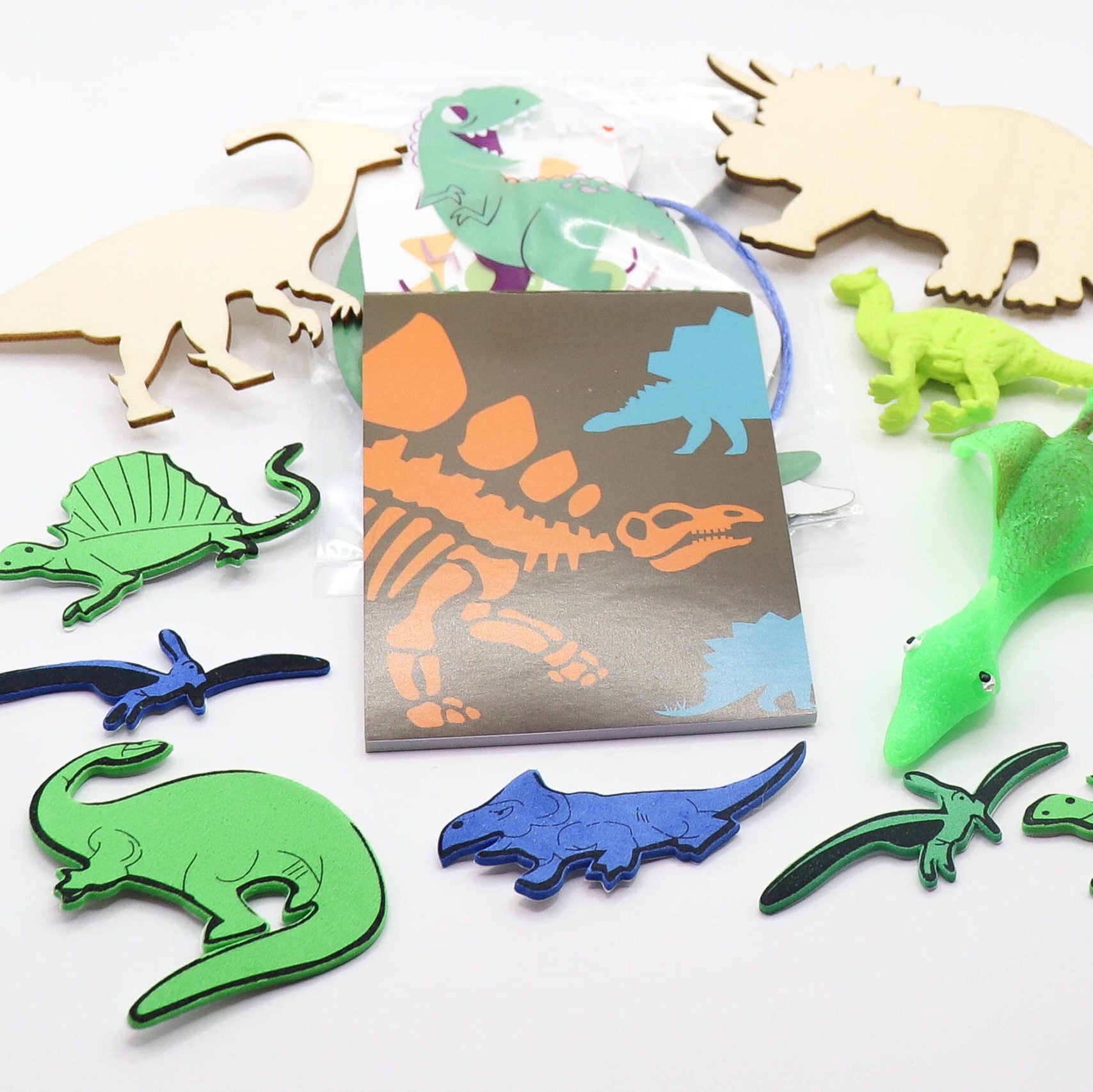Dinosaur Birthday Gift Basket, Personalized, Candy, Crafts, Blue, Activity Pad