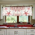 thumbnail image 3 of Yayeee Kitchen Curtains Tier Set of 2 Light Filtering 57"x36" Over Sink Window Panels, White Starfish, 3 of 7