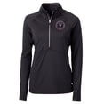 thumbnail image 2 of Women's Cutter & Buck  Black Inter Miami CF Adapt Eco Knit Stretch Recycled Half-Zip Top, 2 of 3