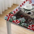 thumbnail image 5 of WYYP Hedgehog Santa Hat Candy Canes Square Tablecloth 100% Polyester Fiber Christmas 36*36, 5 of 8